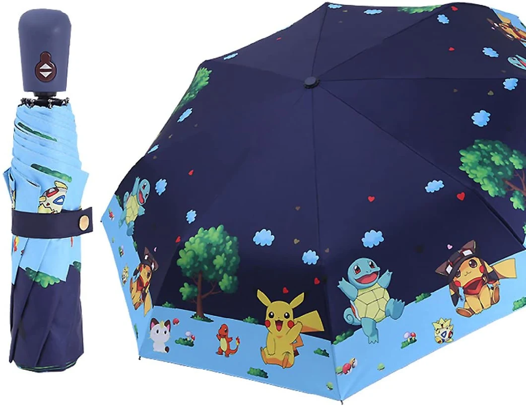 Folding Umbrella for Girls Boys Travel Umbrella Sturdy Durable Compact Windproof Alovetree Kids Print Design Umbrella