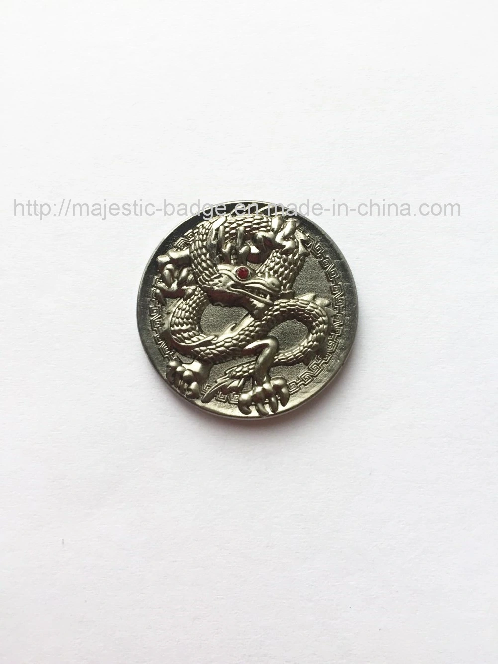 Custom 3D Dragon Antique Silver Plating Metal Golf Ball Marker (Hz 1001 G011)